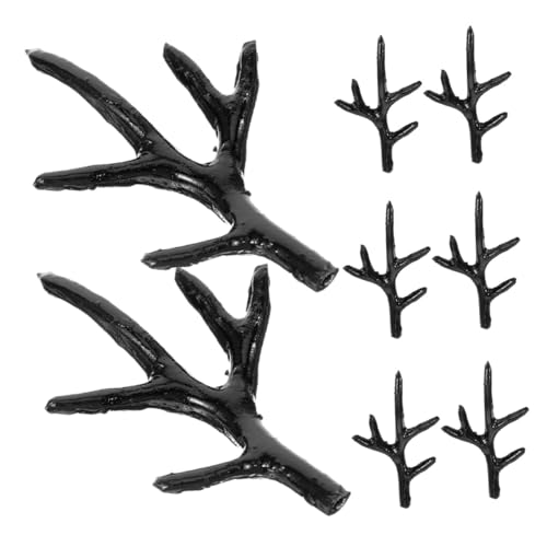 PLAFOPE 4 Paare Hirschhorn Haarreif Schwarz Leichtes Kunststoff Geweih Stirnband Verstellbar für DIY Cosplay Weihnachtsdeko Tier horn Haarclip Zubehör PLAFOPE 4 Paare Hirschhorn Haarreif Schwarz Leichtes Kunststoff Geweih Stirnband Verstellbar für DIY Cosplay Weihnachtsdeko Tier horn Haarclip Zubehör von PLAFOPE