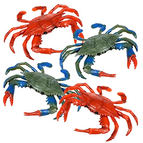 PLAFOPE 4 Stück Kinder Wasserspielzeug Krabbe Tiere Modell Krabbenfiguren Tiere Figuren Meerestier Modell Spielzeug Künstliche Krabbe Spielzeug Tiere Spielzeug von PLAFOPE