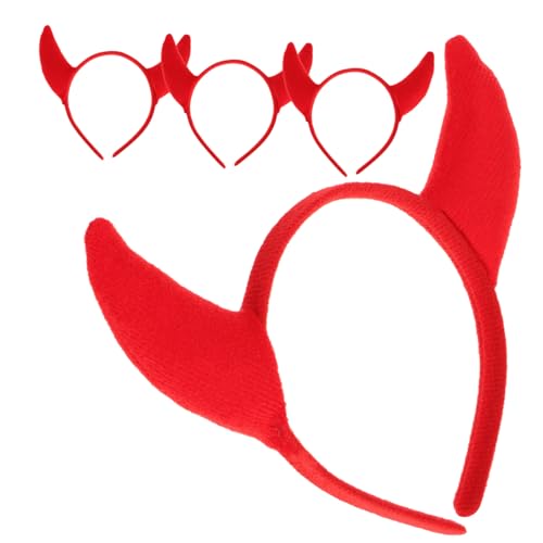 PLAFOPE 4 Stück Teiliges Teufelshörner Haarreifen Halloween Kopfschmuck Damen Langlebig für Party Cosplay Besondere Anlässe mit Einzigartigem Design von PLAFOPE