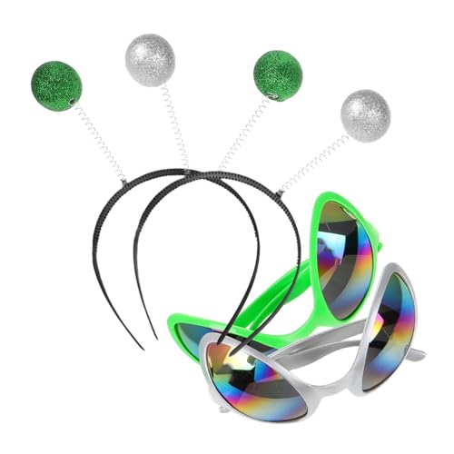 PLAFOPE 4Stücke Teiliges Alien Brillen Und Stirnband Für Erwachsene Halloween Partys Und Cosplay Lustige Accessoires Für Unvergessliche Feier von PLAFOPE