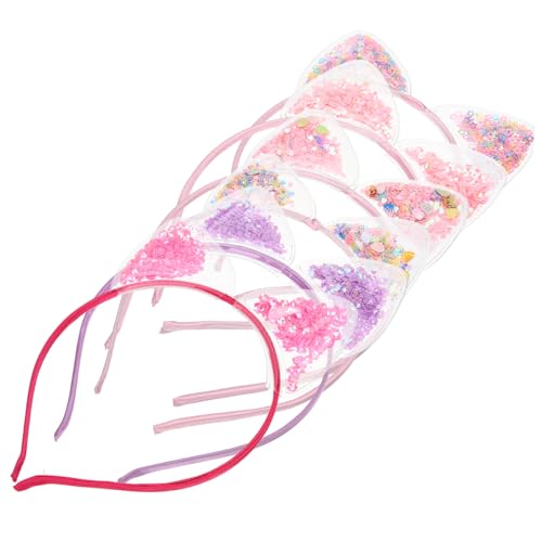 PLAFOPE 6 Stck Teiliges Katzenohren Stirnband aus Leichtem Material Transparenter PVC mit Glitzereffekt Süßes Haarschmuck für Mädchen für Party Karneval Cosplay und Geschenk PLAFOPE 6 Stck Teiliges Katzenohren Stirnband aus Leichtem Material Transparenter PVC mit Glitzereffekt Süßes Haarschmuck für Mädchen für Party Karneval Cosplay und Geschenk von PLAFOPE