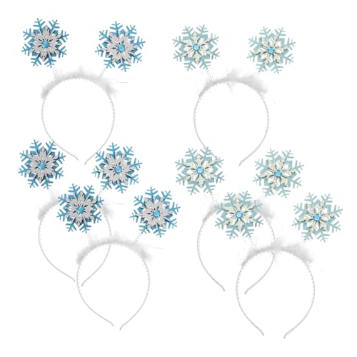 PLAFOPE 6 Stück Glitzernde Schneeflocken-haarreifen und Erwachsene Weihnachts-kopfschmuck für Kostüme Partys Cosplay und Festliche Anlässe von PLAFOPE