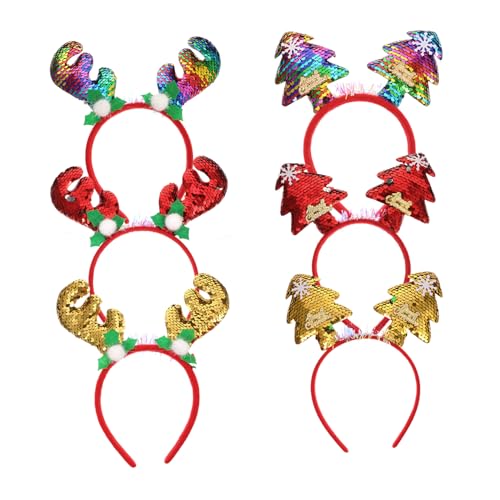 PLAFOPE 6 Stück Teiliges Weihnachts-stirnband mit Pailletten Rentier-geweih und Weihnachtsbaum Design Leichtes Party-haarband für Weihnachten Karneval Kostümfeiern und Festliche Anlässe PLAFOPE 6 Stück Teiliges Weihnachts-stirnband mit Pailletten Rentier-geweih und Weihnachtsbaum Design Leichtes Party-haarband für Weihnachten Karneval Kostümfeiern und Festliche Anlässe von PLAFOPE