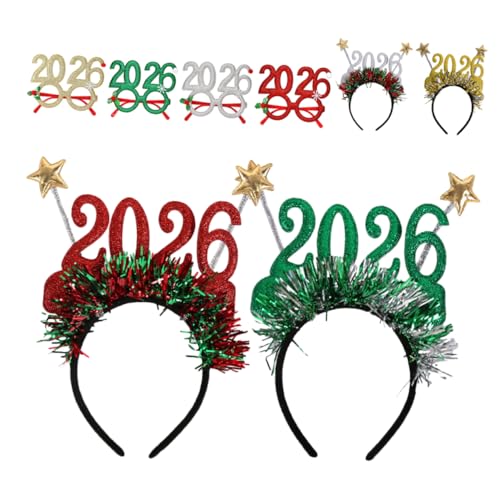 PLAFOPE 8 Stück Teiliges Glitzer Haarband und Brillen Year Eve Party Accessoires Festliche Foto Requisiten für Silvesterfeiern und Neujahrsveranstaltungen PLAFOPE 8 Stück Teiliges Glitzer Haarband und Brillen Year Eve Party Accessoires Festliche Foto Requisiten für Silvesterfeiern und Neujahrsveranstaltungen von PLAFOPE