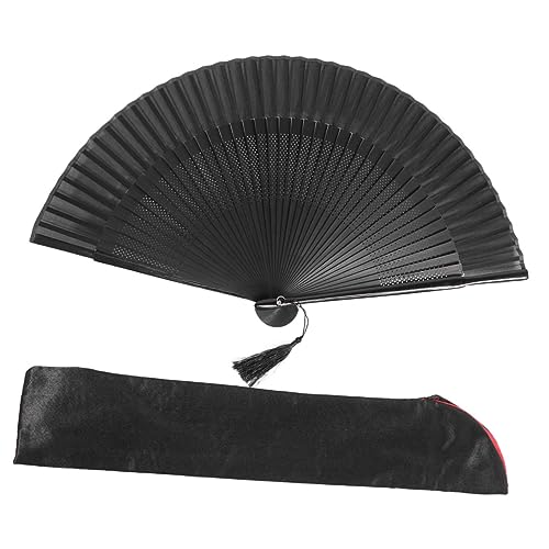 PLAFOPE Antike Tanzfächer Schwarz mit Schwarzer Hülle Langlebiger Vintage Handfächer für Dekoration Fotorequisiten für Familie Freunde und Kollegen PLAFOPE Antike Tanzfächer Schwarz mit Schwarzer Hülle Langlebiger Vintage Handfächer für Dekoration Fotorequisiten für Familie Freunde und Kollegen von PLAFOPE