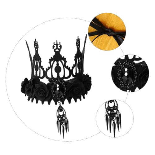 PLAFOPE Barock Krone Haarreif Damen Halloween Kopfschmuck Party Queen Headdress Langlebig und Auffällig für Fasching Kostüm Zubehör von PLAFOPE