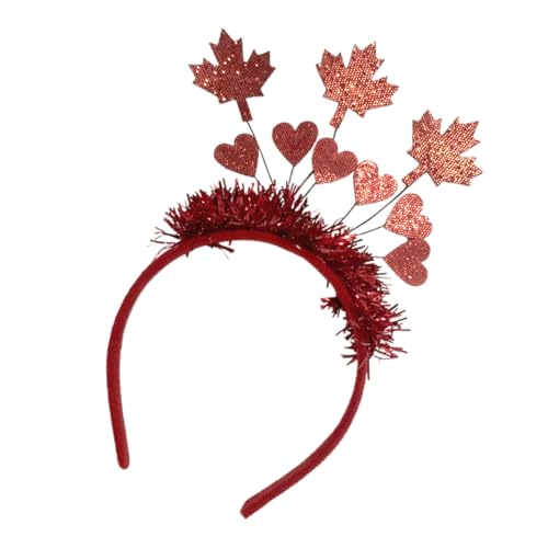 PLAFOPE Canada Day Haarschmuck Stirnband mit Roten Ahornblatt Herzen Originelles Festival Haarreif Prop für Damen und Mädchen Bequemes Party Accessoire für Patriotische Feiern und PLAFOPE Canada Day Haarschmuck Stirnband mit Roten Ahornblatt Herzen Originelles Festival Haarreif Prop für Damen und Mädchen Bequemes Party Accessoire für Patriotische Feiern und von PLAFOPE