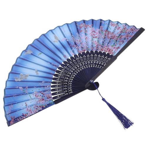 PLAFOPE Chinesischer Faltbarer Handfächer im Vintage Stil mit Blauem Schmetterlingsblumen Motiv Leichter Handgefertigter Tanz und Fotorequisiten Fächer für Sommerdeko und Events PLAFOPE Chinesischer Faltbarer Handfächer im Vintage Stil mit Blauem Schmetterlingsblumen Motiv Leichter Handgefertigter Tanz und Fotorequisiten Fächer für Sommerdeko und Events von PLAFOPE