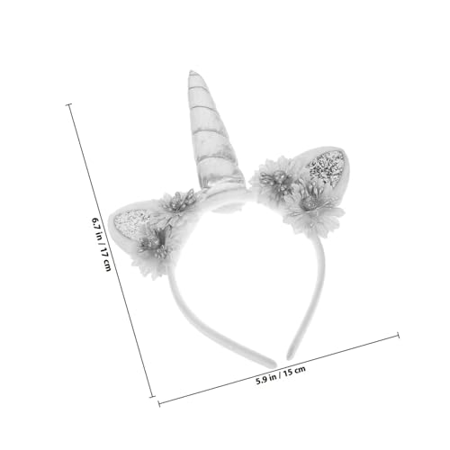 PLAFOPE Einhorn haarreif mit Stoffblumen Bequemes Stirnband für Damen und Mädchen Festlich und Rutschfest Silbergraues Party accessoire für Geburtstage und Festivals PLAFOPE Einhorn haarreif mit Stoffblumen Bequemes Stirnband für Damen und Mädchen Festlich und Rutschfest Silbergraues Party accessoire für Geburtstage und Festivals von PLAFOPE