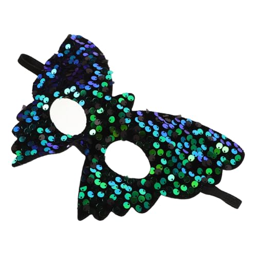 PLAFOPE Elegante Masquerade Schmetterlingsmaske mit Pailletten Halbe Gesichtsbedeckung für Damen Bequemer Sitz Vintage Karneval und Halloween Party Dekoration Venezianisches Kostüm Zubehör von PLAFOPE