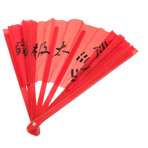 PLAFOPE Faltbarer Tai Chi Kung Fu Handfächer Rot Kunststoffstab Leichter Bühnenfächer Für Tanz Performance Tragbarer Klappbarer Handventilator Für Erwachsene PLAFOPE Faltbarer Tai Chi Kung Fu Handfächer Rot Kunststoffstab Leichter Bühnenfächer Für Tanz Performance Tragbarer Klappbarer Handventilator Für Erwachsene von PLAFOPE