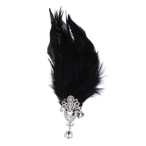 PLAFOPE Flapper Haarband Damen mit Gummizug Retro Schmuck Haarschmuck mit Kristallbesatz Leichtes Rutschfestes Haarband für Party Festival und Flapper Kostüm von PLAFOPE