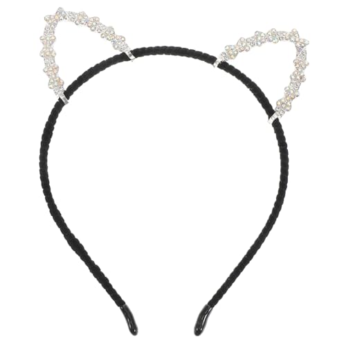 PLAFOPE Glänzender Katzenohren Haarreifen aus Legierung mit Strass Leichter Kopfschmuck für Party Cosplay Halloween Vielseitiges Accessoire für Mädchen und Damen PLAFOPE Glänzender Katzenohren Haarreifen aus Legierung mit Strass Leichter Kopfschmuck für Party Cosplay Halloween Vielseitiges Accessoire für Mädchen und Damen von PLAFOPE