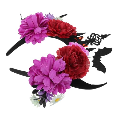 PLAFOPE Halloween Flower Headband mit Langlebigem Material Kreativen Teufelshörnern und Auffälligem Fledermaus Design Bequemes Haarband für Halloween Cosplay Party und Gruselige Kostüm PLAFOPE Halloween Flower Headband mit Langlebigem Material Kreativen Teufelshörnern und Auffälligem Fledermaus Design Bequemes Haarband für Halloween Cosplay Party und Gruselige Kostüm von PLAFOPE