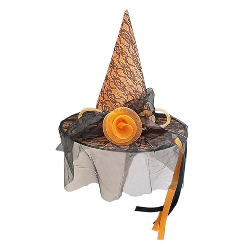 PLAFOPE Halloween Hexenhut Damen mit Weichem Orangefarbenem Schlauchblumen Mesh Vielseitiger Zaubererhut für Kostüm Cosplay und Thematische Partys Festlicher Kopfschmuck für Rollenspiele PLAFOPE Halloween Hexenhut Damen mit Weichem Orangefarbenem Schlauchblumen Mesh Vielseitiger Zaubererhut für Kostüm Cosplay und Thematische Partys Festlicher Kopfschmuck für Rollenspiele von PLAFOPE