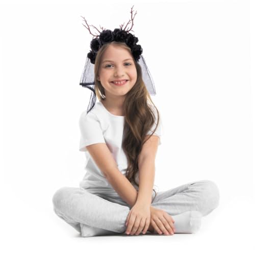PLAFOPE Halloween Hirschgeweih Stirnband aus Leichtem Stoff Detailreiches Geweih Haarreif für Halloween Party und Cosplay Attraktives Wald Kopfschmuck Accessoire für Frauen und Mädchen von PLAFOPE
