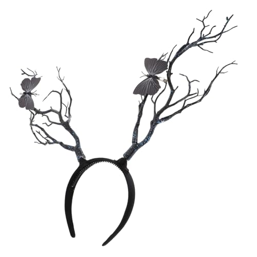 PLAFOPE Halloween Stirnband Hirschgeweih Haarreif Dunkle Baumzweige Kopfschmuck Damen Damenfest Karneval Party Cosplay Zubehör PLAFOPE Halloween Stirnband Hirschgeweih Haarreif Dunkle Baumzweige Kopfschmuck Damen Damenfest Karneval Party Cosplay Zubehör von PLAFOPE