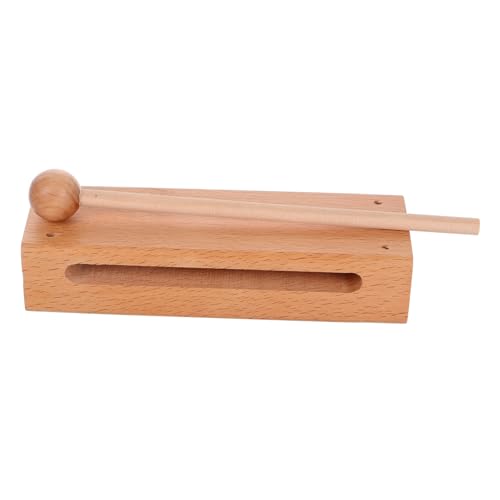 PLAFOPE Holzpercussionsinstrument Klassenzimmerglocke für Lehrer Klasse Glocke Schlaginstrumente Block Musikinstrumente aus Holz Glockenspiel im Klassenzimmer Vibraslap Jam-Block hölzern von PLAFOPE