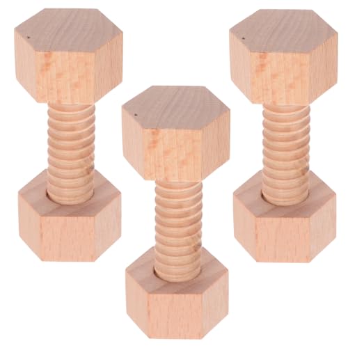 PLAFOPE Holzschrauben Teilig für Kleinkinder Holzbau Feinmotorik Bausteine Robustes Sicheres Lernspielzeug für Interaktives und Hand Auge Koordination von PLAFOPE