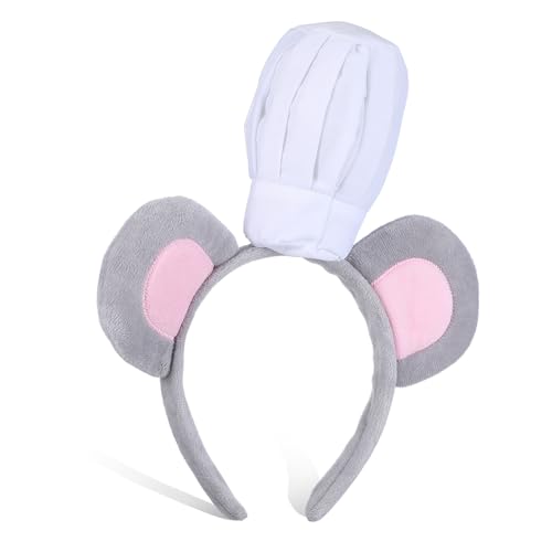 PLAFOPE Kochmütze Mausohren Haarreif Weich Bequem Langlebig für Damen Herren Cosplay Halloween Karneval Party Zubehör PLAFOPE Kochmütze Mausohren Haarreif Weich Bequem Langlebig für Damen Herren Cosplay Halloween Karneval Party Zubehör von PLAFOPE