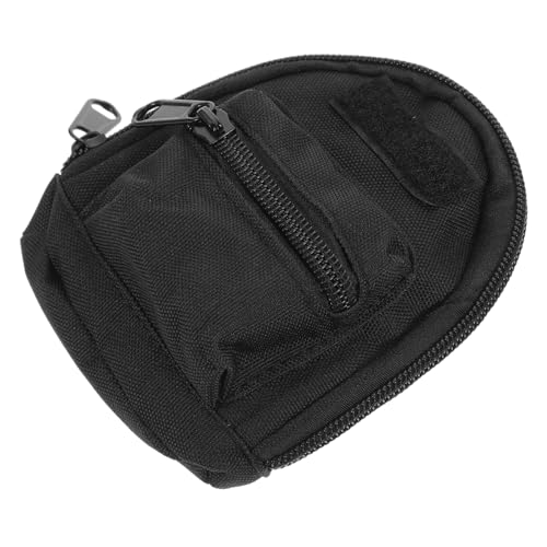 PLAFOPE Mini Earbud Holder mit Schlüsselanhänger Tragbare Mini geldbörse und Münztasche Kreative Rucksackform Leichtes Kompaktes Design für Outdoor Camping und Alltag Schwarz von PLAFOPE