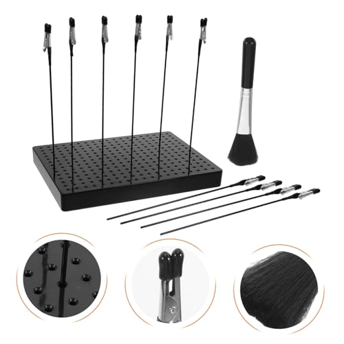 PLAFOPE Modell Malständer mit Biegsamen Krokodilklemmen und Stabilem Sockel Verstellbar für Präzises Airbrush Malen Inklusive Reinigungspinsel für Modellbau und Hobbyteile von PLAFOPE