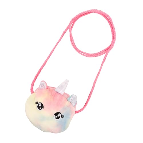 PLAFOPE Plüsch Einhorn Crossbody Tasche für Mädchen Leichte Umhängetasche mit Langem Gurt Bunte Einhorn Geldbörse Modische Handtasche für Party und Alltag Robust und Tragbar von PLAFOPE