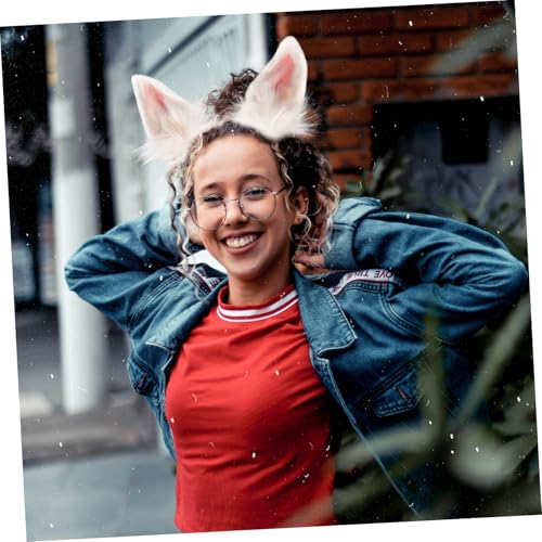 PLAFOPE Plüsch Hasenohren Haarreif Kuscheliges Cosplay Accessoire für Mädchen Weiches Bequemes Stirnband mit Niedlichen Bunny Ohren Einzigartige Haar dekoration für Kostüm und Party von PLAFOPE