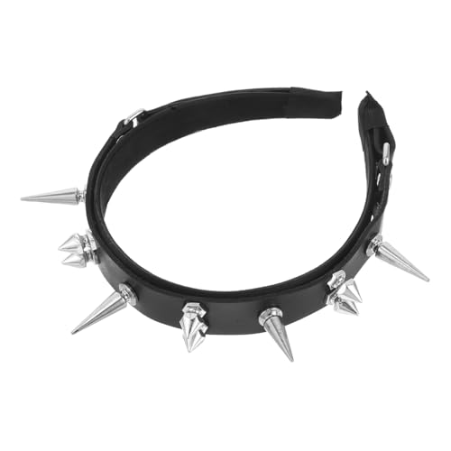 PLAFOPE Punk Nieten Haarband Damen Steampunk Gothic Kopfbedeckung Schwarz Spiked Stirnband Komfortabler Sitz Barock Ball Modeaccessoire für Halloween Cosplay und Festivals von PLAFOPE