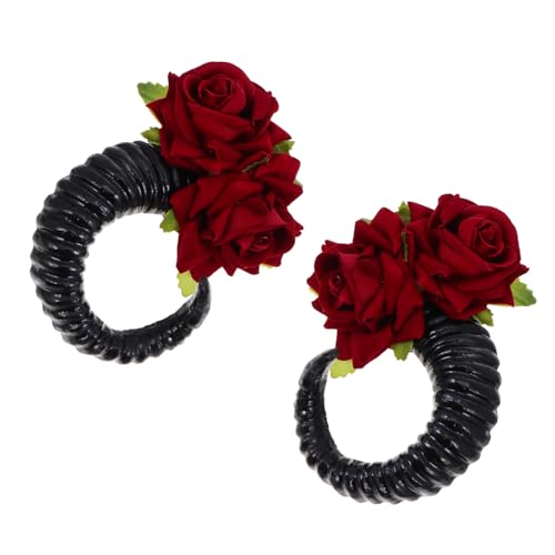 PLAFOPE RAM Horn Haarreif mit Schwarzen Rosen Dekoratives Gothic Kopfstück für Party Cosplay und Halloween Leichtes Langlebiges Haarschmuck Accessoire für Frauen und Mädchen PLAFOPE RAM Horn Haarreif mit Schwarzen Rosen Dekoratives Gothic Kopfstück für Party Cosplay und Halloween Leichtes Langlebiges Haarschmuck Accessoire für Frauen und Mädchen von PLAFOPE