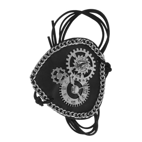 PLAFOPE Retro Halloween Augenklappe Einäugige Kostüm Maske mit Nieten für Erwachsene Piratenparty Cosplay Requisite Langlebiger Augenschutz für Karneval und Fasching von PLAFOPE