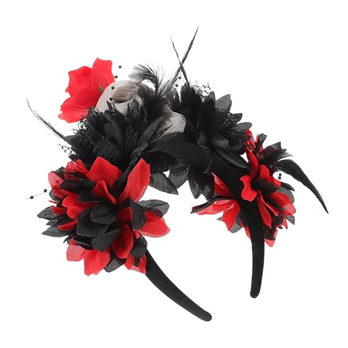 PLAFOPE Skull Headband mit Realistischen Blumen Leichtes Halloween Haarband für Frauen Komfortabel und Vielseitig für Kostümparty und Cosplay Authentisches Schädel Design PLAFOPE Skull Headband mit Realistischen Blumen Leichtes Halloween Haarband für Frauen Komfortabel und Vielseitig für Kostümparty und Cosplay Authentisches Schädel Design von PLAFOPE