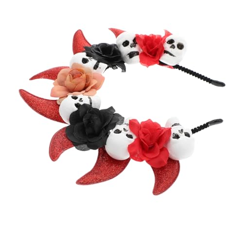 PLAFOPE Teufelshörner Halloween Haarreif: Kopfbedeckung Für Halloweenkostüme Und Tag Der Toten Mottopartys - Haarband Dekorativ Mit Und Blume PLAFOPE Teufelshörner Halloween Haarreif: Kopfbedeckung Für Halloweenkostüme Und Tag Der Toten Mottopartys - Haarband Dekorativ Mit Und Blume von PLAFOPE