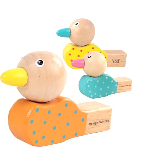 PLANÈTE BOIS 030151PA Pack mit 24 Vogelpfeifen-FSC-030151PA-24 Stück-Mehrfarbig-Holz-Kinderspiel-Freizeit-Kirmes-8 cm x 5 cm-Ab 2 Jahren von PLANÈTE BOIS