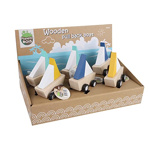 PLANÈTE BOIS 030198PA Pack mit 9 Segelbooten mit Rückstoßreibung-FSC-030198PA-9 Stück-Mehrfarbig-Holz-Kinderspiel-Freizeit-Kirmes-8 cm x 5 cm-Ab 18 Monaten PLANÈTE BOIS 030198PA Pack mit 9 Segelbooten mit Rückstoßreibung-FSC-030198PA-9 Stück-Mehrfarbig-Holz-Kinderspiel-Freizeit-Kirmes-8 cm x 5 cm-Ab 18 Monaten von PLANÈTE BOIS