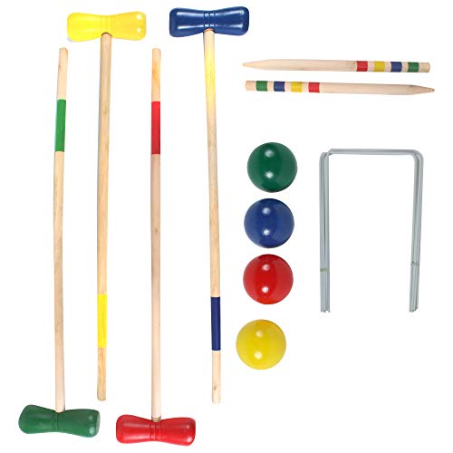 PLANETE BOIS 049059A PLANÈTE BOIS-Krocket-Spiel-FSC-049059A-2 bis 6 Spieler-Mehrfarbig-Holz-Kinderspielzeug-Geschicklichkeitsspiel im Freien-76 cm x 14 cm-Ab 6 Jahren, Multicolor, 73 cm von PLANETE BOIS