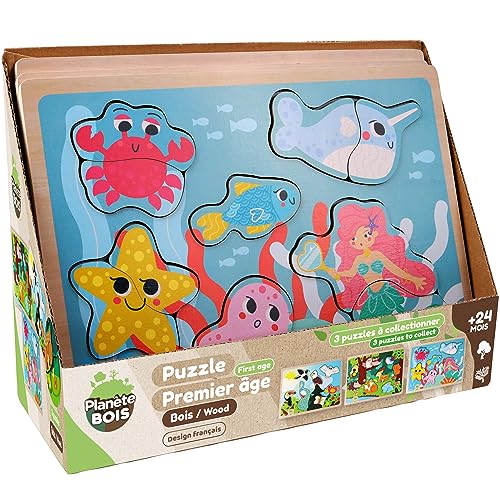 PLANÈTE BOIS 052463APA Pack mit 12 Puzzles Erde Meer Himmel-FSC-Bildungsspiel-Erste Überlegungen-052463APA-8 Teile-Mehrfarbig-Holz-Kinderspiel-30 cm x 22,5 cm-Ab 2 Jahren PLANÈTE BOIS 052463APA Pack mit 12 Puzzles Erde Meer Himmel-FSC-Bildungsspiel-Erste Überlegungen-052463APA-8 Teile-Mehrfarbig-Holz-Kinderspiel-30 cm x 22,5 cm-Ab 2 Jahren von PLANÈTE BOIS