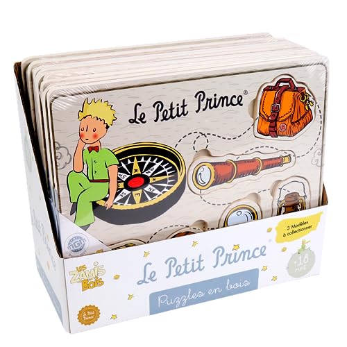 PLANÈTE BOIS 865004PA Pack mit 12 Flieger-Puzzles-Lernspiel-Der kleine Prinz-865004PA-6 Teile-Mehrfarbig-Holz-Kinderspiel-Kinderpuzzle-21,5 cm x 17,5 cm-Ab 18 Monaten von PLANÈTE BOIS