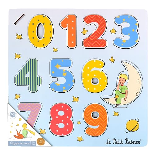 PLANÈTE BOIS 865005PA Pack mit 12 Zahlenpuzzles-Lernspiel-Der kleine Prinz-865005PA-11 Teile-Mehrfarbig-Holz-Kinderspiel-Kinderpuzzle-30 cm x 30 cm-Ab 2 Jahren von PLANÈTE BOIS
