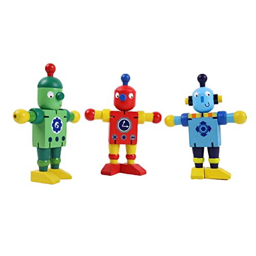 PLANETE BOIS 030169 PLANÈTE BOIS-Gelenkroboter-FSC-030169-1 Stück-Zufallsmodell-Holz-Kinderspiel-Freizeit-Zum Sammeln-9 cm x 5 cm-Ab 3 Jahren, Mehrfarbig von PLANETE BOIS