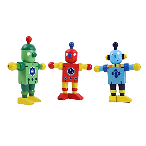 PLANÈTE Bois - Gelenkroboter - FSC - 030169-1 Stück - Zufallsmodell - Holz - Kinderspiel - Freizeit - Zum Sammeln - 9 cm x 5 cm - Ab 3 Jahren von PLANÈTE BOIS