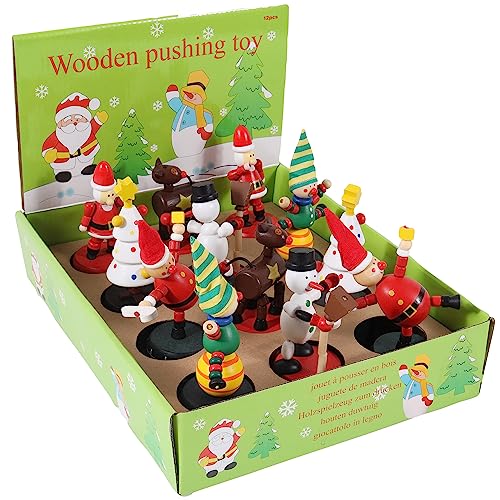 PLANÈTE BOIS 030161PA Pack mit 12 beweglichen Weihnachtsfiguren-FSC-030161PA-12 Stück-Mehrfarbig-Holz-Spielzeug für Kinder-Weihnachten-Zum Sammeln-11 cm x 5 cm-Ab 3 Jahren von PLANÈTE BOIS