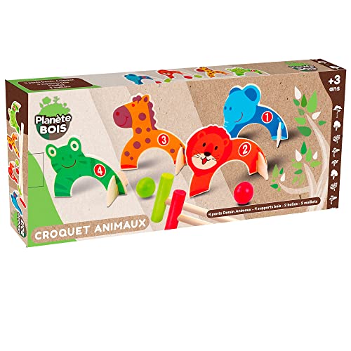 PLANÈTE BOIS 053342 PLANÈTE BOIS-Tier-Croquet-Spiel-FSC-053342-2 bis 6 Spieler-Mehrfarbig-Holz-Kinderspielzeug-Geschicklichkeitsspiel im Freien-76 cm x 14 cm-Ab 3 Jahren PLANÈTE BOIS 053342 PLANÈTE BOIS-Tier-Croquet-Spiel-FSC-053342-2 bis 6 Spieler-Mehrfarbig-Holz-Kinderspielzeug-Geschicklichkeitsspiel im Freien-76 cm x 14 cm-Ab 3 Jahren von PLANÈTE BOIS