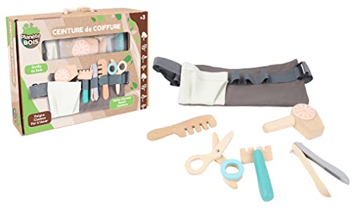 PLANÈTE BOIS 030195 PLANETE Bois Kleiner Friseur-Set-FSC-030195-12 Stücke-Beige-Holz-Kinderspiel-Langleiches Spielzeug-Lustig-Bildend-Imitationsspiel-Frisur-30 cm x 22 cm-Ab 3 Jahren, Mehrfarbig PLANÈTE BOIS 030195 PLANETE Bois Kleiner Friseur-Set-FSC-030195-12 Stücke-Beige-Holz-Kinderspiel-Langleiches Spielzeug-Lustig-Bildend-Imitationsspiel-Frisur-30 cm x 22 cm-Ab 3 Jahren, Mehrfarbig von PLANÈTE BOIS