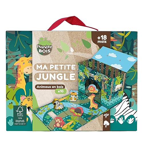 PLANÈTE BOIS 030246 30246 PLANÈTE BOIS-Safari-Spielhaus-FSC-030246-10 Teile-Mehrfarbig-Holz-Kinderspiel-Zoo-Dschungel-Tiere-Transportabel-Universum-24 cm x 18 cm-Ab 18 Monaten, Mehrfarbig, one Size PLANÈTE BOIS 030246 30246 PLANÈTE BOIS-Safari-Spielhaus-FSC-030246-10 Teile-Mehrfarbig-Holz-Kinderspiel-Zoo-Dschungel-Tiere-Transportabel-Universum-24 cm x 18 cm-Ab 18 Monaten, Mehrfarbig, one Size von PLANÈTE BOIS