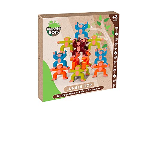 Planet Wood – Balance Game – 5,400 – 18 cm – Wood – Address Games – Multicoloured – for Ages 3 Years and Over von PLANÈTE BOIS