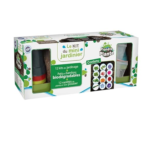 MGM Kit De Jardinage - 12 Pots en Bamboo Avec Graines et Substrats von PLANETE PLANTE