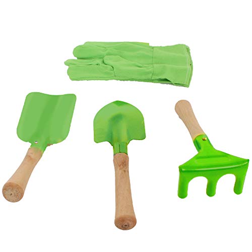 PLANETE PLANTE - Set mit 3 Gartenwerkzeugen für Kinder und Handschuhen - Gartenwerkzeuge - 170516 - Metall - Garten - Natur - Pflanze - Blumen - Kinderspiel - Ab 3 Jahren. von PLANETE PLANTE