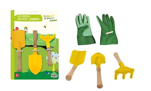 PLANETE PLANTE - Set mit 3 Gartenwerkzeugen für Kinder - Stille, es wächst - 170636SP - Metall - Garten - Natur - Pflanze - Blumen - Spielzeug für Kinder - Ab 3 Jahren von PLANETE PLANTE