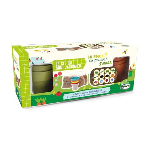 PLANETE Plante - 6 biologisch abbaubare Töpfe und Pflanzensamen - Silence Ça Pousse - 170026SP - Bambus - Garten - Natur - Pflanze - Blumen - Kinderspiel - Ab 3 Jahren PLANETE Plante - 6 biologisch abbaubare Töpfe und Pflanzensamen - Silence Ça Pousse - 170026SP - Bambus - Garten - Natur - Pflanze - Blumen - Kinderspiel - Ab 3 Jahren von PLANÈTE PLANTE